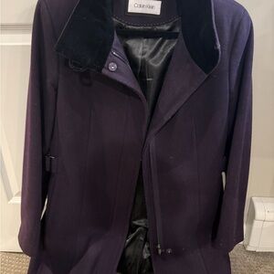 Calvin Klein Women's Dark Purple Trench Coat